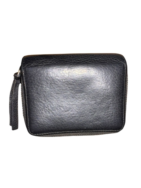 Balenciaga Black Leather Zip Wallet